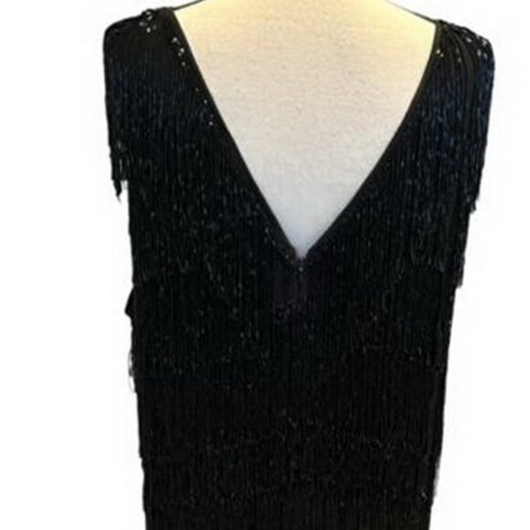 ASOS Design Curve Black Fringe Mini Dress - Picture 3 of 4